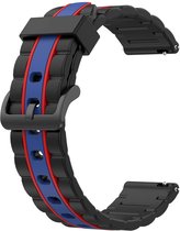 Strap-it Special Edtion sport bandje 22mm - geschikt voor Xiaomi Mi Watch / Xiaomi Watch S1 / S1 Pro / Watch 2 Pro - Active - OnePlus Watch - Polar Vantage M / M2 / Grit X - Pro - Amazfit GTR 47mm / GTR 2 / GTR 3 / GTR 4 - zwart/blauw/rood