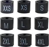 Maataanduiding kleding - Maten ringen voor kledinghangers - 270 stuks - Zwart - XXS XS S M L XL 2XL 3XL 4XL