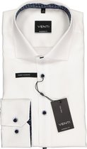 VENTI modern fit overhemd - wit structuur (contrast) - Strijkvrij - Boordmaat: 39