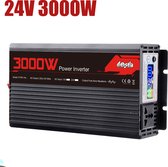 Mensela IT-PS1 Omvormer - 24V 3000W- Spanningsomvormer -zwart