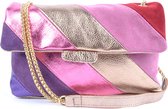 Rainbow Metallic schoudertas XL - Echt Leer - Made in Italy - Roze Lila