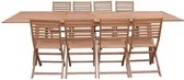 Tuinset 8 tot 12 personen - Uitschuifbare tafel 200/250/300 x 100 cm + 6 stoelen - FSC Eucalyptushout