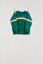 Billie-Ray x Woody - Sweater in velours - groen - 3/6 maand