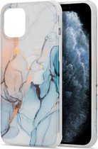 iPhone 7/8/SE 2020 Hoesje Marmer Lichtblauw Siliconen Case