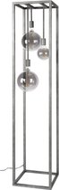 DePauwWonen - Pilar XL frame vierkante buis Staande Lamp -E27 Fitting - Oud zilver; Grijs - Vloerlamp voor Binnen, Vloerlampen Woonkamer, Designlamp Industrieel - Metaal - LxBxH =3