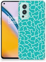 Back Case Siliconen Hoesje OnePlus Nord 2 5G Telefoonhoesje Cracks Blue