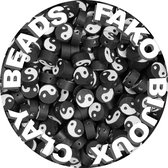 Fako Bijoux® - Klei Kralen Yin Yang Zwart/Wit - Figuurkralen - Polymeer Kralen - Kleikralen - 10mm - 100 Stuks