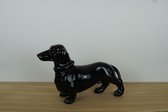 Beeld Teckel - Zwart - Raamdecoratie - Hond - Dachshund - Modern Interieur Design - Cadeau - Te Schilderen