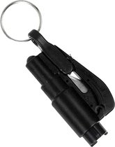 Veiligheidshamer Auto - Veiligheidshamer aan Sleutelhanger - Autoruit Breker - Noodhamer - 2-in-1 - Lifehammer Auto - Zwart