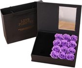 Hoobi® Rozen geschenkbox - Geschenkdoos - Geschenkset - Giftbox - Bloemen - Zeeprozen - Paars