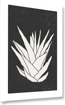 Akoestische panelen - Geluidsisolatie - Akoestische wandpanelen - Akoestisch schilderij AcousticBudget® - paneel met abstracte zwarte bloemen - design 55 - 70x50 - Wanddecoratie -