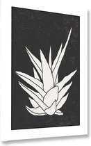 Akoestische panelen - Geluidsisolatie - Akoestische wandpanelen - Akoestisch schilderij AcousticBudget® - paneel met abstracte zwarte bloemen - design 54 - 90x60 - Wanddecoratie -