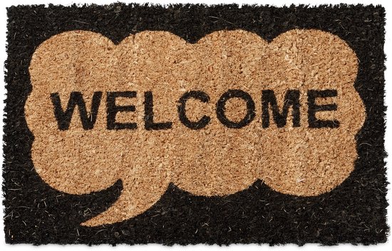 paillasson relaxdays Mini 40x25, petit tapis coco, motifs différents, tapis de pied D.