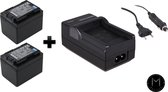 Mazuva  BP-727 set 2 Accu’s + Thuislader & Autolader set voor Canon camera |2685mAh | Met LED-indicator | (o.a. voor BP-807, BP807, BP-817, BP817, BP-827, BP827, Canon HG20, HG-20, Canon HG21