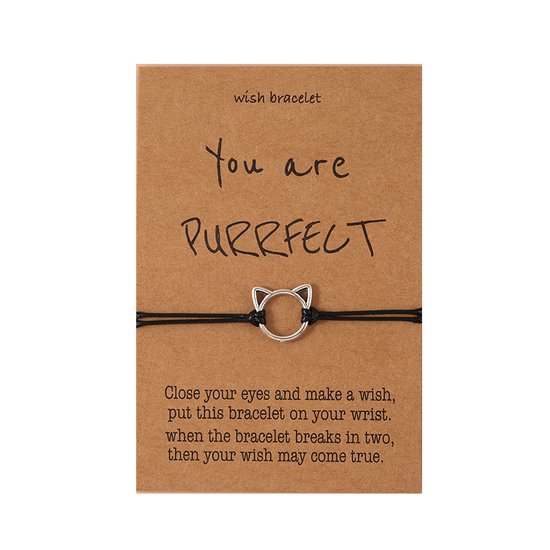 Bixorp Friends - Bracelet d'amitié mignon avec chaton / chaton - Bracelet d'amitié minimaliste - Bracelet spécial pour les Best Friends / BFF ou pour un wens!
