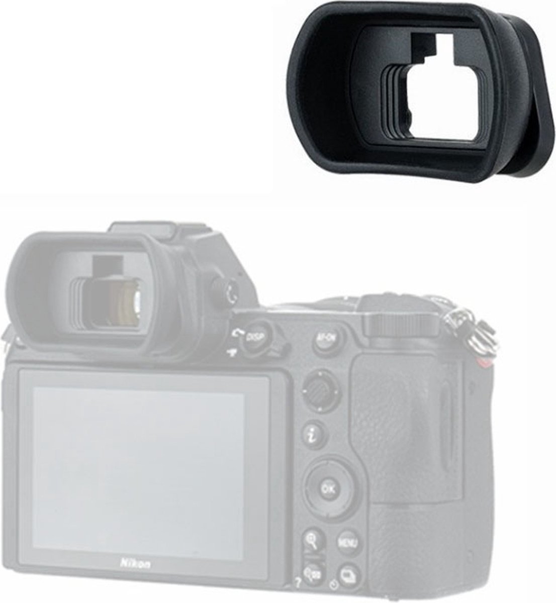 2 Stück DK-29 Kamera Augenmuschel Okular Sucher Schutz Ersatz aus Silikon und ABS Kompatibel mit Nikon Z5 Z6 Z6II Z7 Z7II Schwarz 