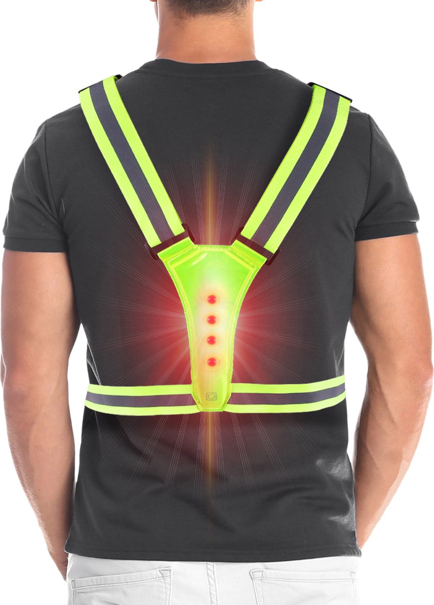 Lampe Course Rechargeable USB Ceinture LED Réfléchissante Pour Course Nocturne - Visibilité 360° Sécurité Running équipement Visibilité Nocturne Sport