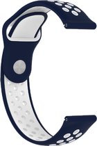 Strap-it Sport horlogeband 20mm universeel - blauw/wit