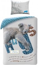Animal Planet Dekbedovertrek Koala beer- Eenpersoons- 140 x 200 cm - Katoen- blauw.