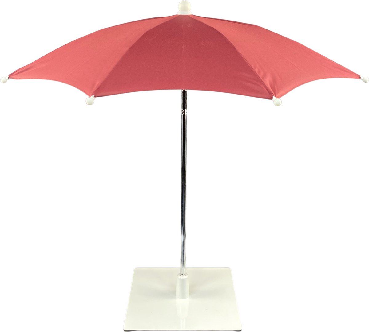 Tafel parasol Bordeaux van WDMT | mini parasol balkon | strandparasol | parasol met voet | zweefparasol | parasols | schaduwdoek | verzwaarde parasolvoet | drank koeler buiten | Bordeaux
