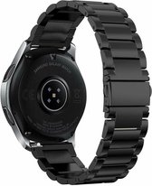 Strap-it Stalen schakel bandje 22mm - RVS bandje geschikt voor Samsung Galaxy Watch 46mm / Galaxy Watch 3 45mm / Gear S3 Classic & Frontier - Amazfit GTR 47mm / GTR 2 / GTR 3 - Pro - OnePlus Watch - zwart