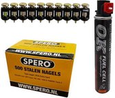 15mm - extra hard 1000 stalen nagels van SPERO & Powers C3 gasbus - SPERO