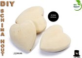 Bob Online ™ - 10 Stuks – 25mm – Chunky Natuurlijke Blanco Houten Hart Kralen – Hart Vormige Kralen - DIY Ketting en armband maken – Schima Houten Hart Kralen met ca. 2mm Gaatje –
