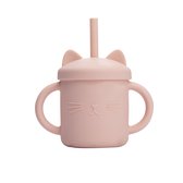 Drinkbeker - Sippy Cup - Baby - Siliconen met rietje - Oefenbeker - Kinderbeker - Licht roze