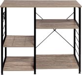 Yilo Opbergkast - 5 Planken - Opbergplek - Opbergrek - Industrieel - Hout/Staal kast - Bruin/Zwart