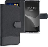kwmobile telefoonhoesje voor Asus Zenfone 8 - Hoesje met pasjeshouder in antraciet / zwart - Case met portemonnee