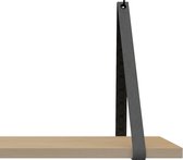 Handles and more Leren plankdragers - Donkergrijs - set van 2 - 100% leer - plankendragers - wandplank industrieel - leren plank banden