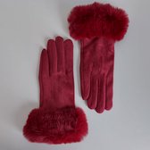 Yoonz - Handschoenen - Met Bondje - Touchscreen Handschoenen - One Size - Rood