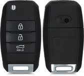 kwmobile autosleutelcover voor Kia 3-4-knops autosleutel - vervangende sleutelbehuizing - zonder transponder - zwart