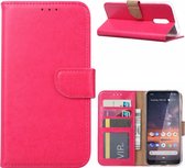 LuxeBass Hoesje geschikt voor Nokia 3.2 - Bookcase Roze - portemonnee hoesje - telefoonhoes - gsm hoes - telefoonhoesjes