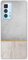 Smartphone hoesje Motorola Edge 20 Pro Backcase Siliconen Hoesje Wood Beton