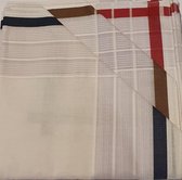 Herenzakdoeken - Streep - 100 % Egyptische Katoen - Set  6 stuks - Driekleur - 37 x 37 cm