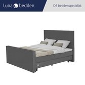 Luna Bedden - Boxspring Skye - 140x220 Compleet Grijs Glad Bed