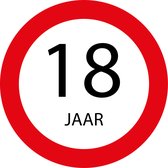 Raamsticker '18 jaar' verkeersbord | 80x80cm | Herbruikbaar!