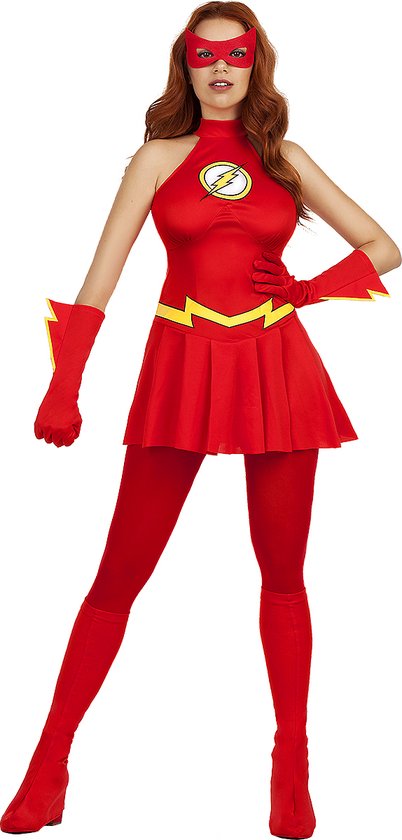 FUNIDELIA Flash kostuum voor vrouwen - Superhelden kostuum - Maat: S - Rood