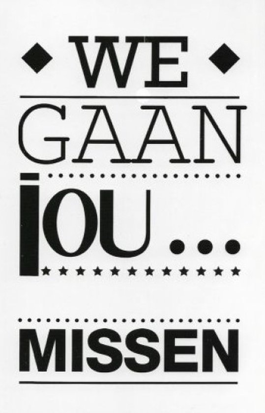 Wenskaart Ik ga je missen - afscheid collega - nieuwe baan - set van 10 dezelfde kaarten