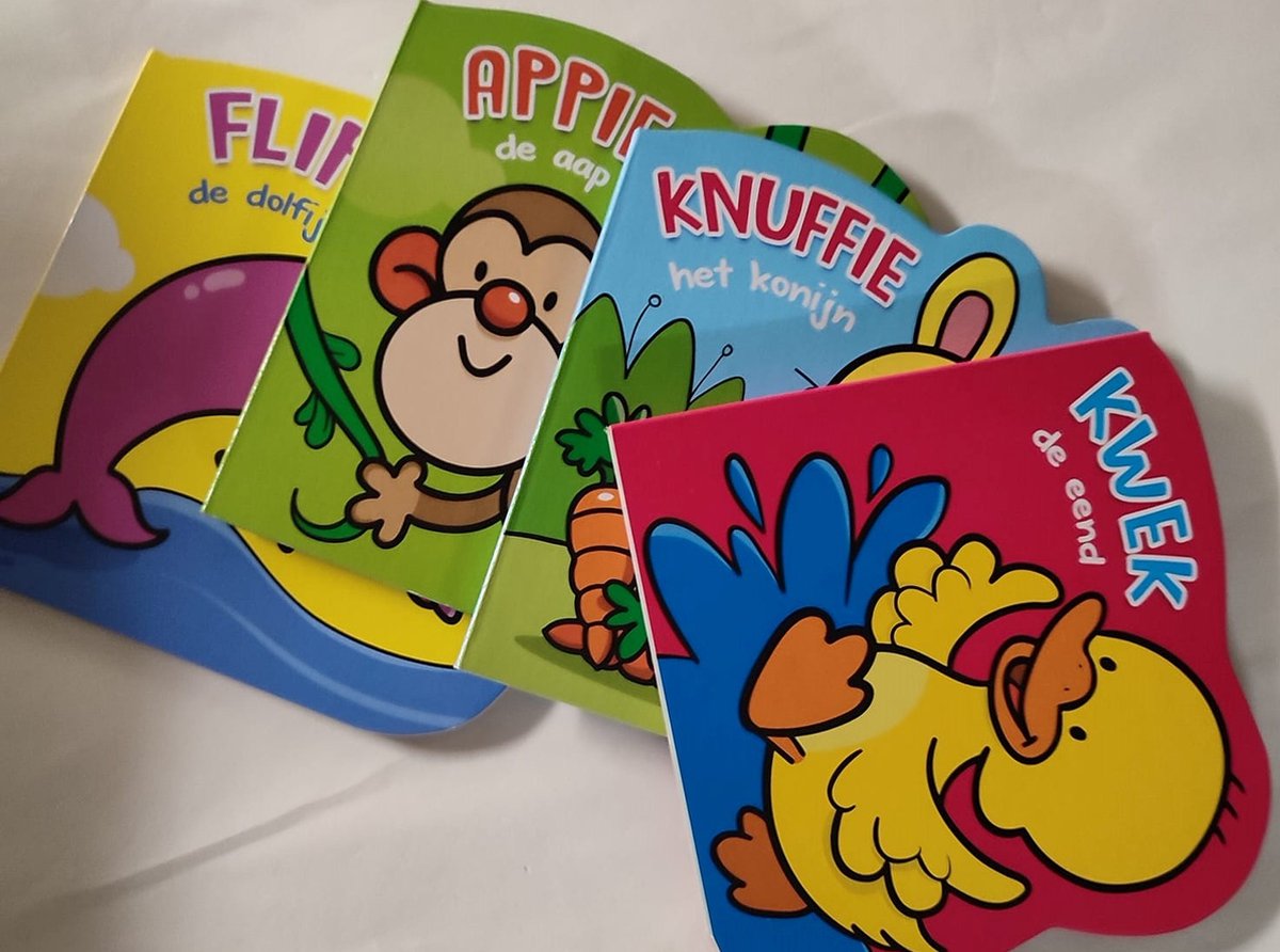 set van 4 peuterboekjes om voor te lezen of om zelf te lezen eend aap