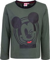 Mickey Mouse longsleeve met opdruk donker groen MT 110/116