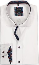 OLYMP Luxor modern fit overhemd - wit Oxford - Strijkvrij - Boordmaat: 39