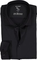 OLYMP No. Six 24/Seven super slim fit overhemd - zwart tricot - Strijkvriendelijk - Boordmaat: 39