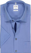 OLYMP Luxor comfort fit overhemd - korte mouw - midden blauw - Strijkvrij - Boordmaat: 41