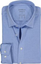 MARVELIS jersey modern fit overhemd - lichtblauw tricot - Strijkvriendelijk - Boordmaat: 43