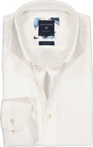Profuomo Slim Fit  overhemd - wit linnen/katoen Oxford - Strijkvriendelijk - Boordmaat: 42