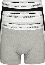 Calvin Klein trunks (3-pack) - heren boxers normale - zwart - grijs en wit -  Maat: