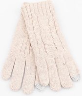 Beige Handschoen warm  - Handschoenen -Wit - Touch - One Size Fits All - Winterhandschoenen