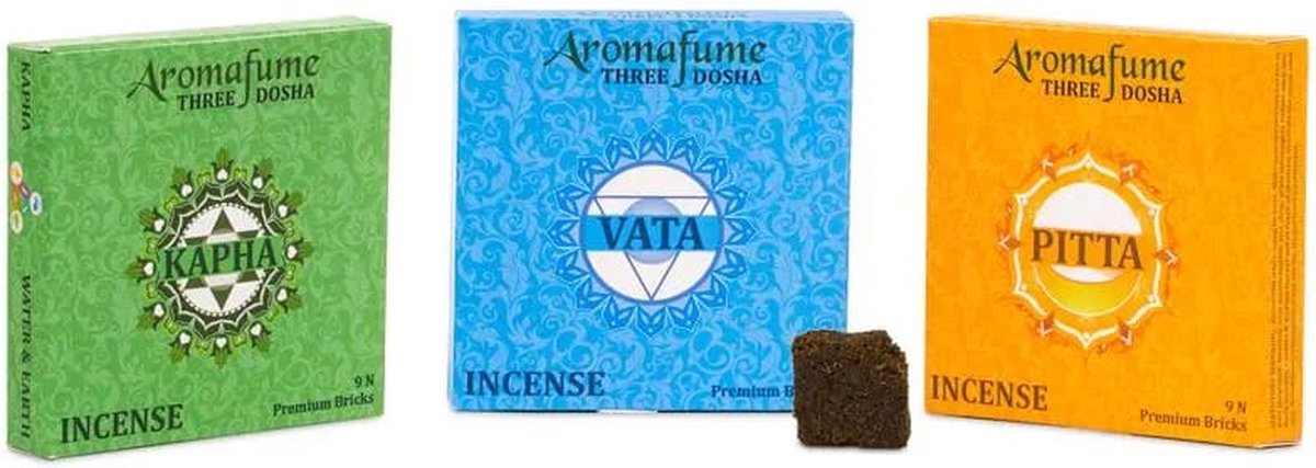 Wierookblokjes voor Aromafume Exotic Incense Diffuser; 3 dosha (vata, pitta, kapha)